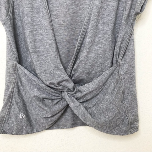 LULULEMON Twist Back Tee Heathered Core Medium Gray - Picture 9 of 10